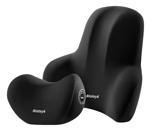 Set de cojín lumbar y apoyacabezas para auto y oficina
