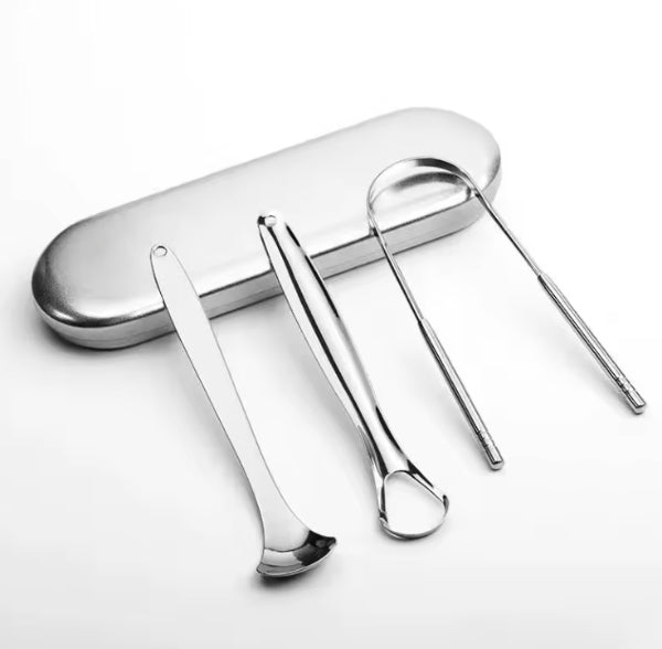 Set de 3 Limpiadores de Lengua con Estuche
