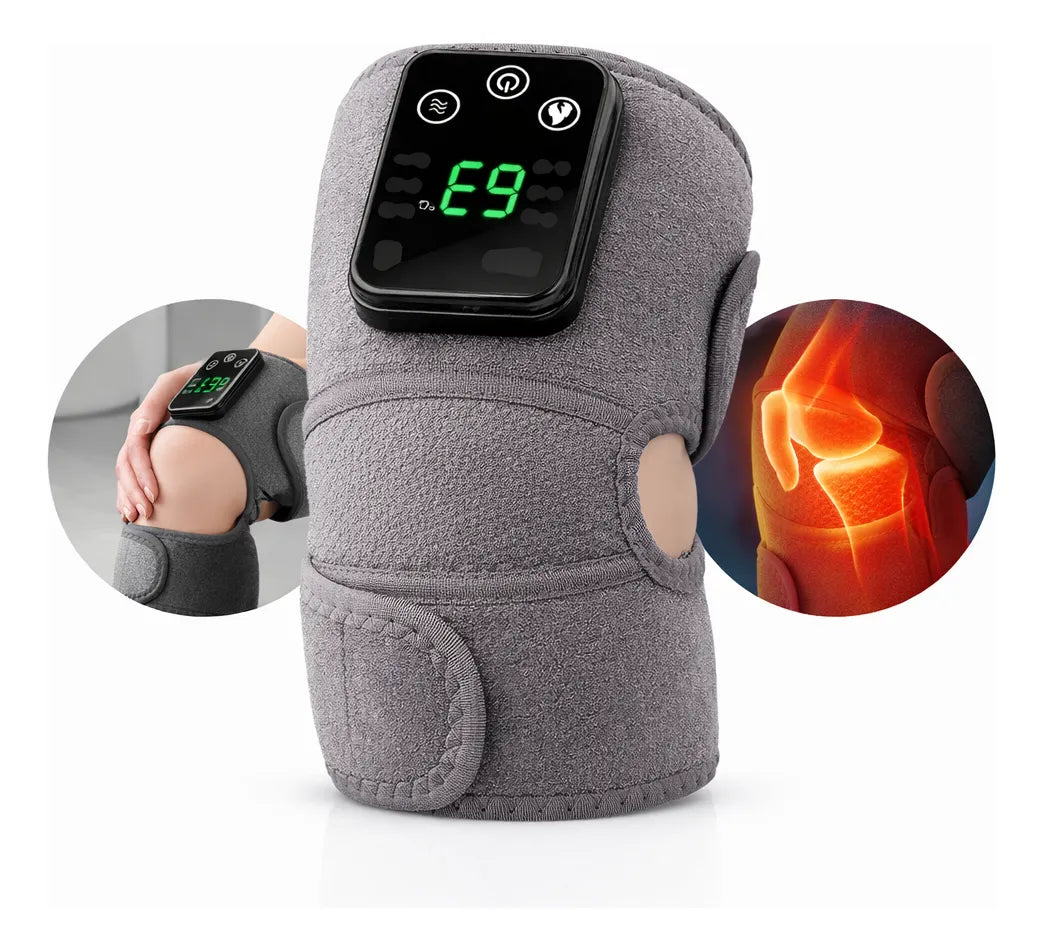 Masajeador de rodillas térmico gris con pantalla LED