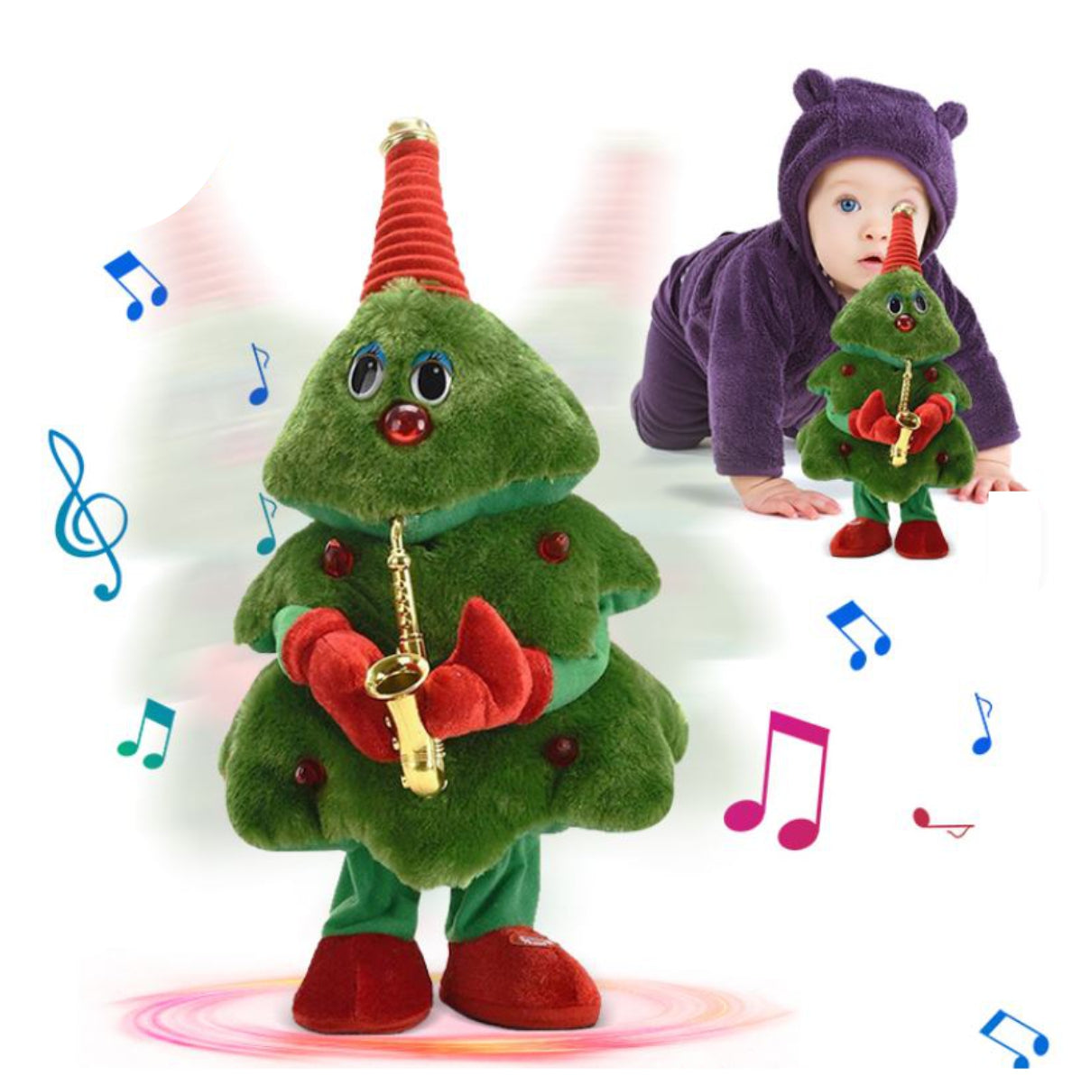 Arbolito de Navidad Musical Bailarín con Luces LED